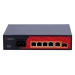 Switch 4 Portas Hi-PoE + 1 Uplink RJ45 + 1 Uplink SFP - SAFIRE