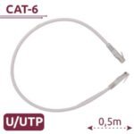 Cabo UTP RJ45 Cat.6 Branco 0.5m - Safire