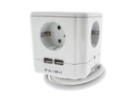 Cubo com 4 Tomadas + 2 USB com Proteção - Imagem de 2