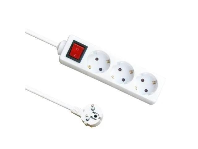 MSOCKET3X16A3S_11239 Base Múltipla 3 Tomadas Cabo 3m Branco com Interruptor - Imagem de 1