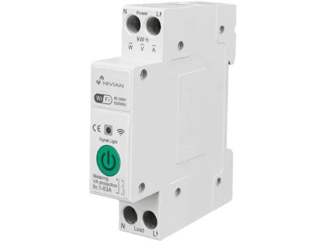 NVS-ENERGYMETER65DIN-W_13465 Interruptor para Calha DIN Medidor de Consumo - Nivian - Imagem de 1