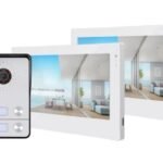 KIT Videoporteiro 2 Fios 7" com WIFI  - 2 Monitores - 1 Botoneira com 2 Botões - SCHNELLE