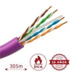 Cabo UTP CAT6 Rijo LSZH Roxo - SAFIRE