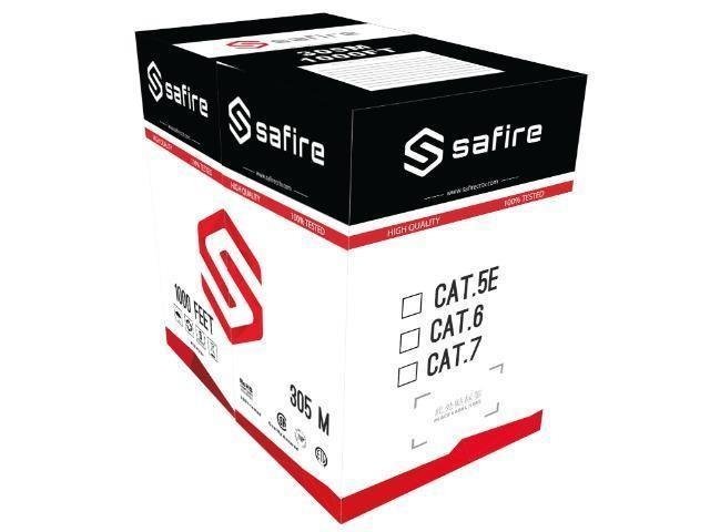 UTP6-305-BC-PVC-ECA_13645 Cabo UTP PVC CAT6 99.9% Cobre - 305m – SAFIRE - Imagem de 1