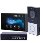 KIT Videoporteiro IP & WiFi | Placa e Monitor PoE - Akuvox